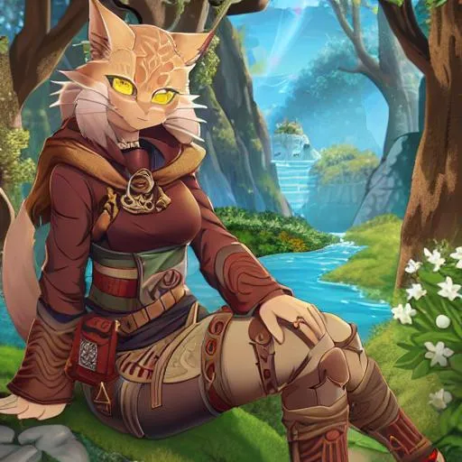 Prompt: khajit from fantasy game