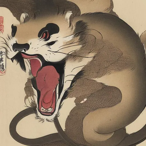 Prompt: "Weasel as Yōkai, Japanese painting, 1800"