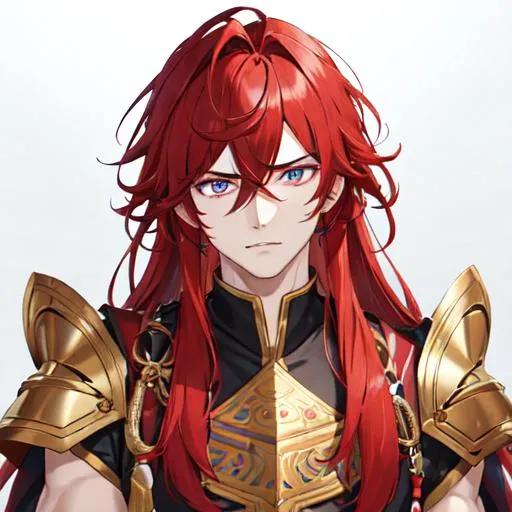 Prompt: Zerif 1male (Red side-swept hair covering his right eye) upset, UHD, 8K, highly detailed