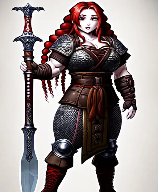 Splash art of a very short female dwarven holy warri... | OpenArt