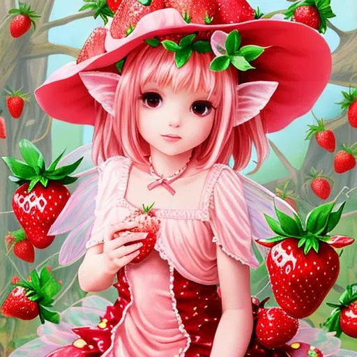 Prompt: strawberry fairy