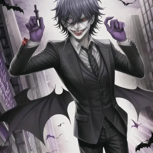 Prompt: Joker dark night vs batman  half body