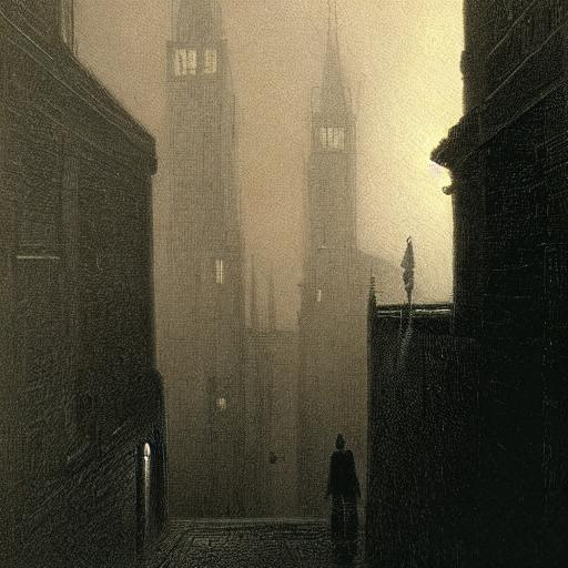 Victorian London cityscape, gloomy and doomy in fog... | OpenArt