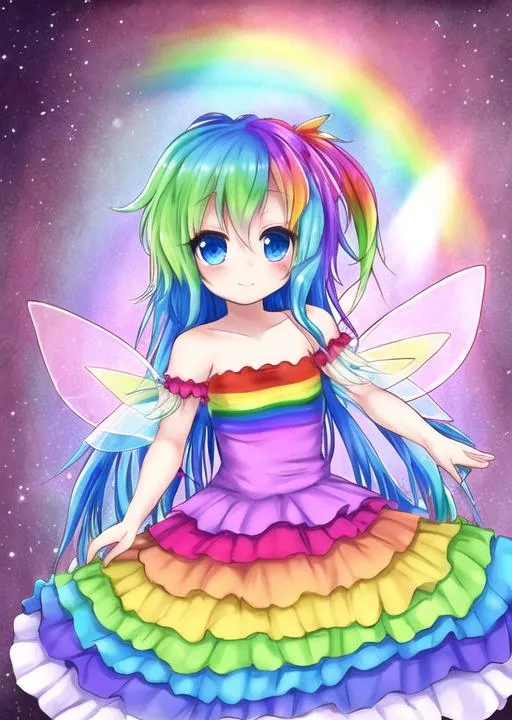 Prompt: I rainbow fairy princess