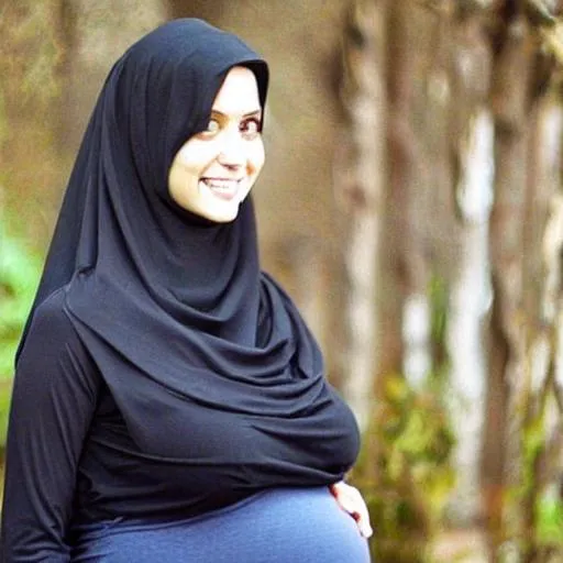 Prompt: Pregnant woman hijab 