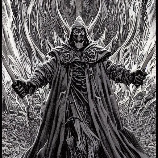 Prompt: Hobgoblin wizard, masterpiece, best quality, ultra-detailed, Breathtaking, symmetrical, soft lighting, by Don Lawrence