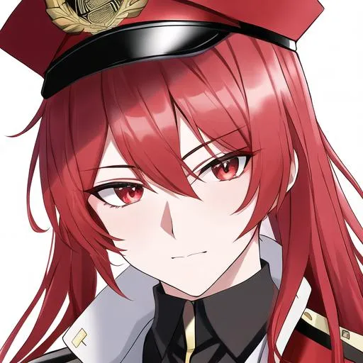 Prompt: Zerif 1male as a police officer (Red side-swept hair covering his right eye)UHD, 8K, Highly detailed, insane detail, best quality, high quality, wearing a police uniform, anime style