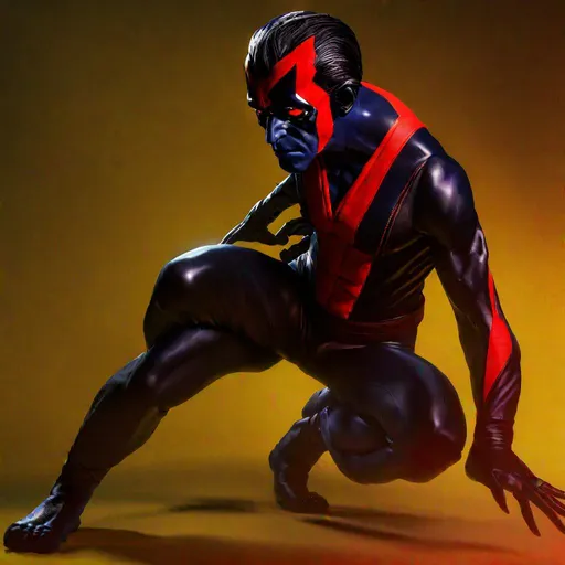 Nightcrawler of the X-Men, black and red outfit from