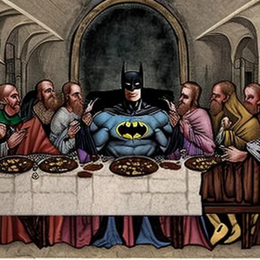 Prompt: Batman/The Last Supper
by DaVinci