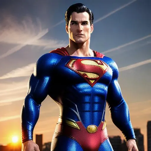 Prompt: Photorealistic Superman, Full Body Action Pose, Hyperdetailed, Intricate Detail, Highly detailed face, Detailed Hands, Bright Sun Light, Rear Lit, Deep Colors, Realism, inspired by 1990's Superman, Kriptonian, Mid-30's Superman, Clean Shaven, Body Builder