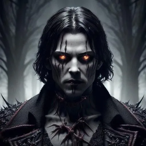 Photorealistic, Dark, Horror, Vampire Male with Flay...