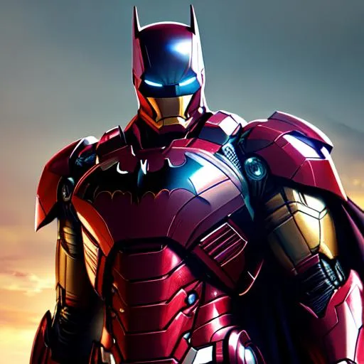 Prompt: create most beautiful photograph of most beautiful fictional, Batman in Iron man suit, royal style, extremely, detailed environment, detailed background, intricate, detailed skin, natural colors , professionally color graded, photorealism, 8k, moody lighting.
