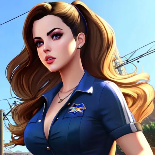 Prompt: Elizabeth Gillies in GTA V, Los Santos, stunning, beautiful, sunny day, hyper realistic, highly detailed