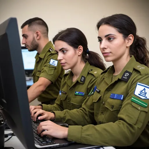 Prompt: male and female IDF soldier programming code