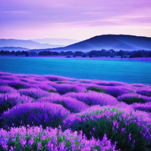 Prompt: Purple a.d blue landscape