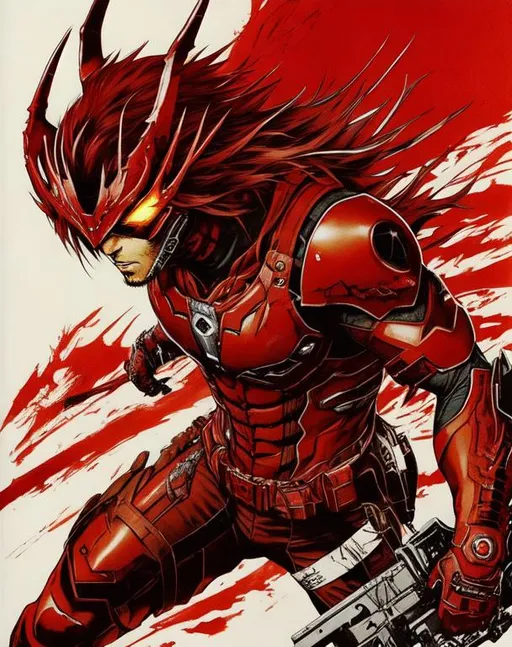 Prompt:  (((Yoji Shinkawa))), sticker of ultra detailed portrait of enrique iglesias in red venom suit. Metal red demon mask, red eyes, evil, high quality cell shaded illustration in post apocalyptic style by Yoji Shinkawa, ((full body)), dynamic pose, perfect anatomy, centered, freedom, soul, brown short hair, approach to perfection, cell shading, 4k , cinematic dramatic atmosphere, watercolor painting, global illumination, detailed and intricate environment, artstation, concept art, fluid and sharp focus, volumetric lighting, cinematic lighting, Art by Yoji Shinkawa,