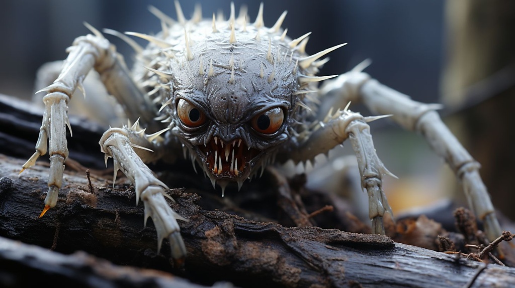 Prompt: creepy crawling creatures crawling into becoming one creature