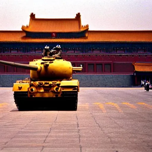 Prompt: June 4 1989. tank. Beijing china