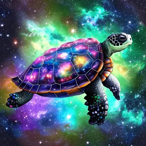 Prompt: A galaxy turtle 