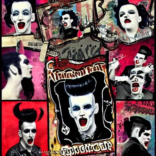 Prompt: Picture art about psychobilly 