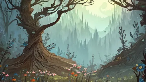 Prompt: Flower blooming in a forest with dead trees. Fantasy Illustration


