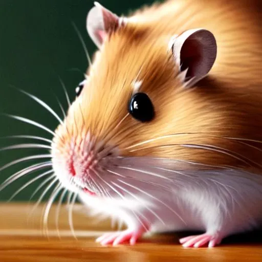 Prompt: harry the hamster, close up