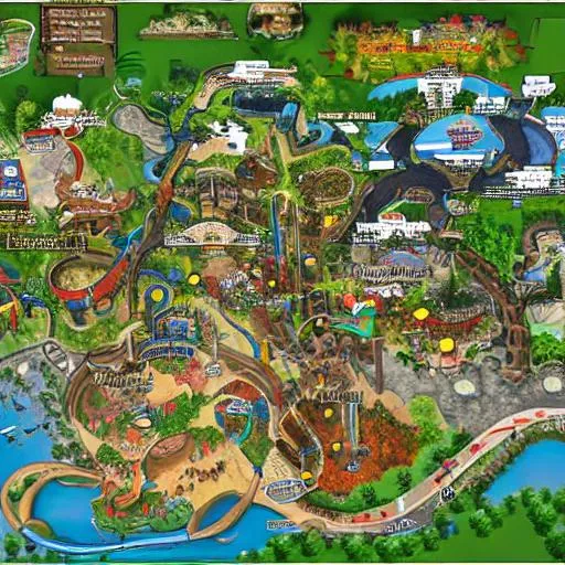 Prompt: a realistic theme park map
