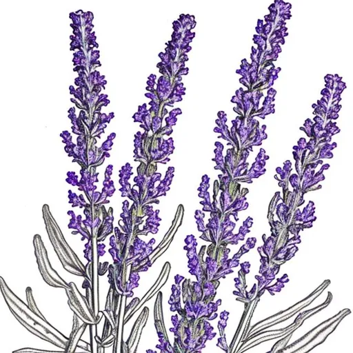 Prompt: Lavandula angustifolia DRAWING FOR COLORING BOOK