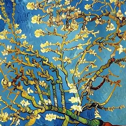 Prompt: vincent van gogh painting almond Blossom in 1898