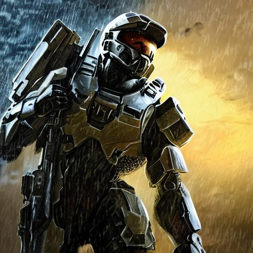 Professionally illustrated art of a marine from Halo... | OpenArt