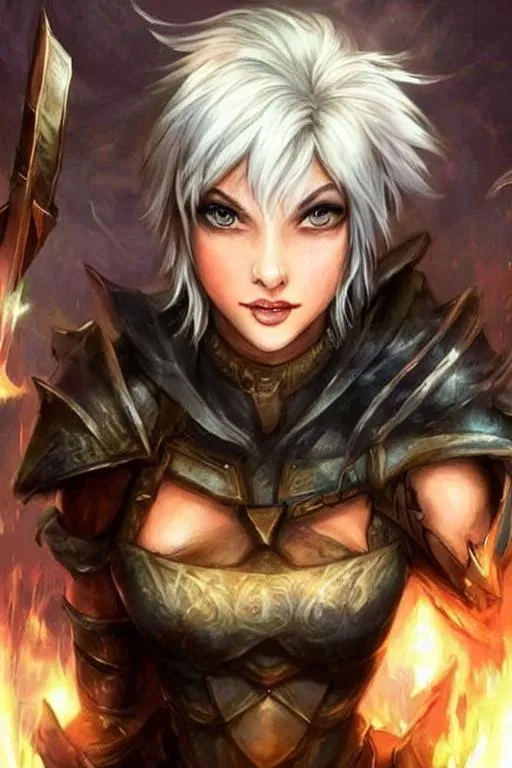 Prompt: Riven. Perfect face.