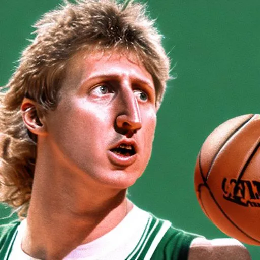 Prompt: 
Larry Bird portait Boston Celtics
NBA   


