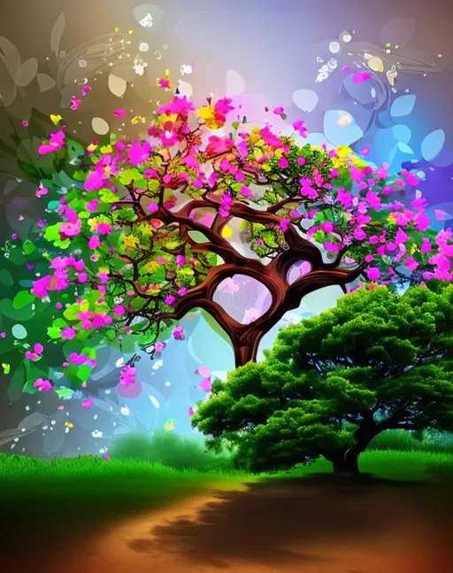 Prompt: Beautiful background tree