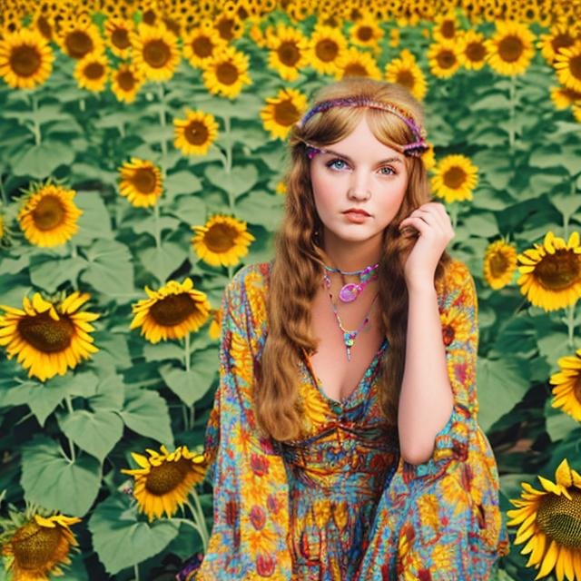 Three Young Women, Wearing Boho Hippie Clothes, Standing in the Middle of  Yellow Sunflowers Field. Girlfriends, Traveling Together Stock Image -  Image of field, girl: 194492593