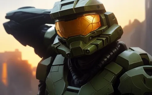 Prompt:  the masterchief from the halo videogames, insanely detailed, insanely realistic, insane details,  and art by  unreal engine 5, Detailed Render eyecandy Breathtaking 8k Greg Rutkowski Artgerm WLOP Alphonse Mucha dynamic lighting hyperdetailed intricately detailed Splash art Artstation triadic colors volumetric lighting, unreal engine 5, insane detail, ultra realistic, frostbite 3 engine, cryengine, 
