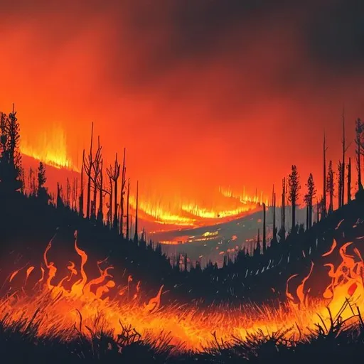 Prompt: Wildfire landscape
