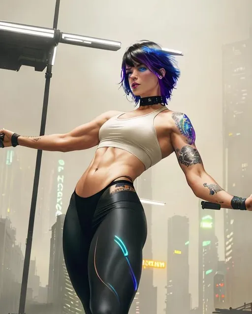 beautiful pale cyberpunk muscular Leanbeefpatty with