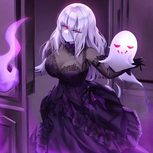 A Ghastly Female Ghost Holding Out Her Arms And Beck Openart