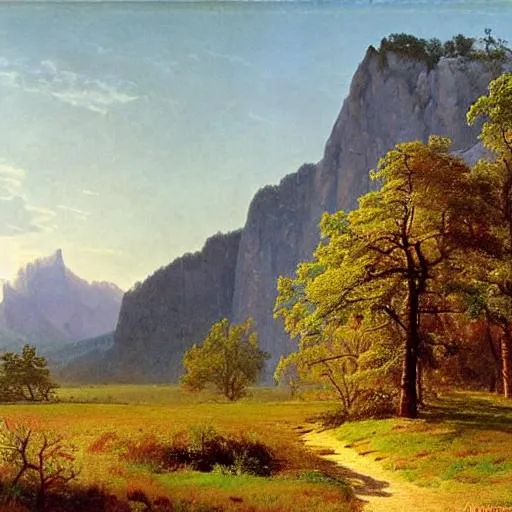 Prompt: national Park, landscape,  artwork by Albert Bierstadt, Peder Mork Monsted, and 
Ivan Shiskin