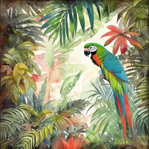 Prompt:  parrot in jungle in the style of owatercolors





 

