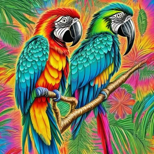 Lisa frank style of macaw | OpenArt