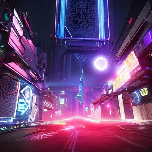 Prompt: Cosmic, cyberspace, cyberpunk, street photography, cityscape, hyper realistic, photorealistic, octane render, hyper detail, neon glow, night sky, Milky Way, sharp details, wide depth of field, high contrast, tron, 