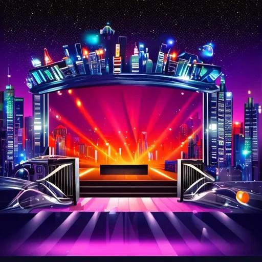 Prompt: stage city night
