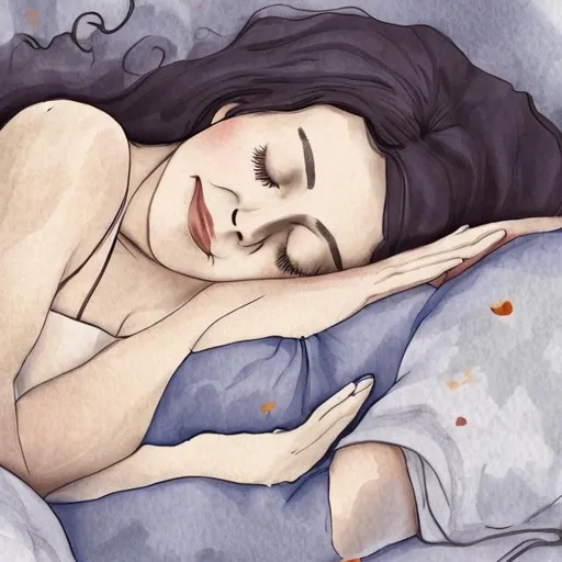Prompt: one person on the picture. beautiful mother sleeping. relaxing, laying. happy, tired. Postpartum, illustration, graphic
