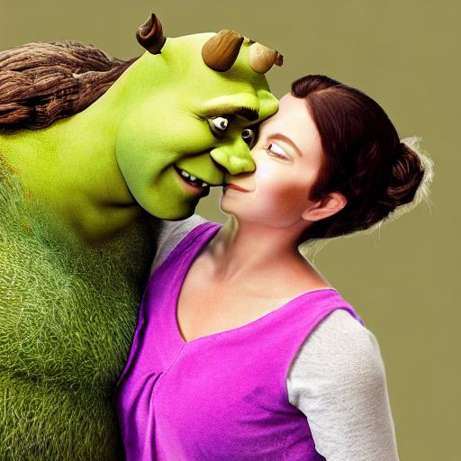 shrek kissing nice girl | OpenArt