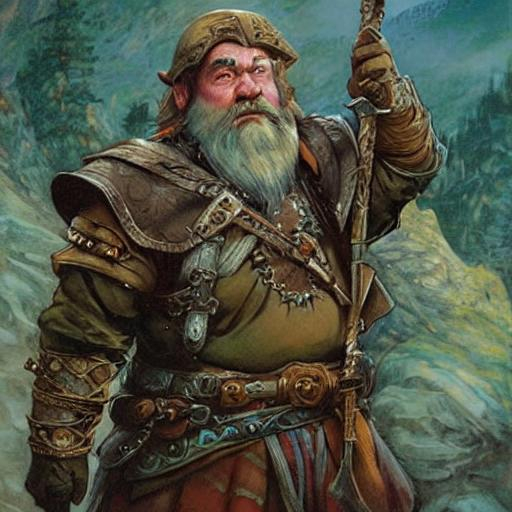 Dwarven ranger. Epic portrait by james gurney and Al...