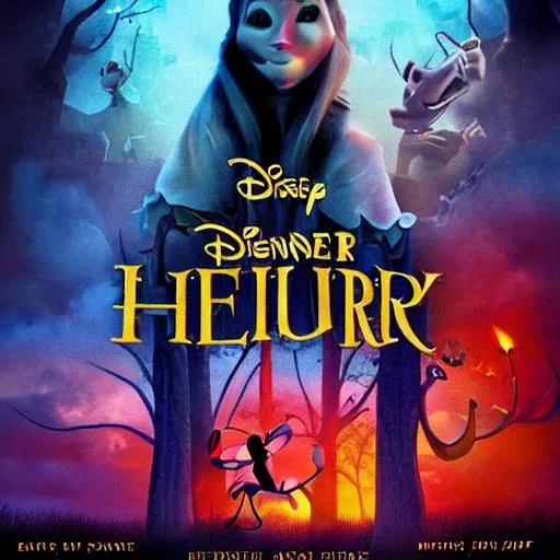 Prompt: disney  horror movie poster