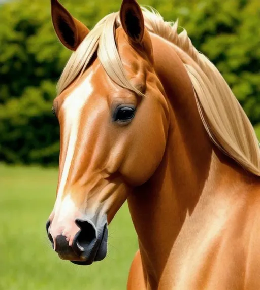 Prompt: a beautiful stuning palomino horse, good proportion, perfect symetrical
