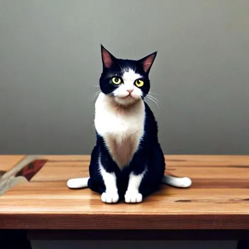 Prompt: a cat sitting on a table