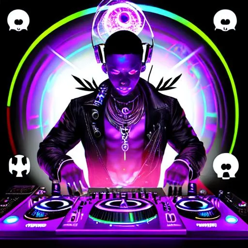 Prompt: DJ Voodoo techno electro ghost dark magick